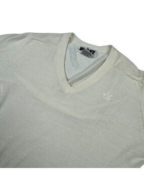 VTG Boast Men's Acrylic/Cashmere V-Neck Sweater Off White • Medium